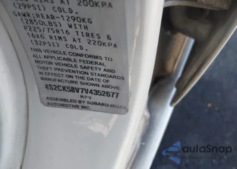 1997 Isuzu Rodeo Ls 3.2L/S 3.2L из США, поврежденный, VIN 4S2CK58V7V4352677